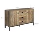 image 7 of HOMCOM Retro Sideboard, Storage Cabinet, Accent Cupboard Distressed Brown | Brown | Black accents | 120 x 39.5 x 77 cm