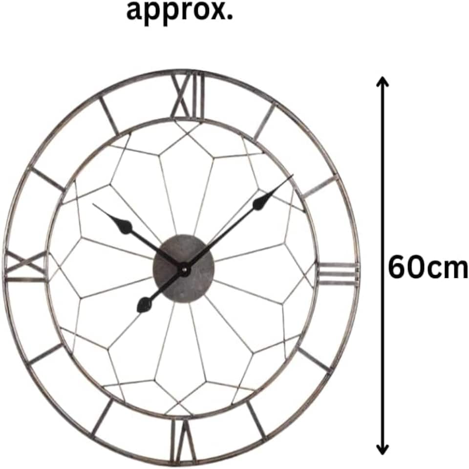 image 1 of Marco Paul 60cm Roman Numerals Skelton Clock Gold