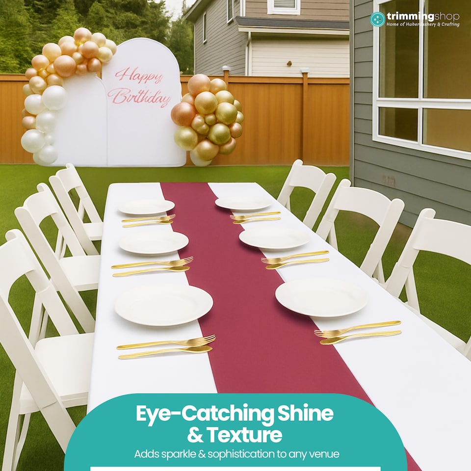 image 1 of Satin Table Runner for Dining Table - 11 x 108 Inch