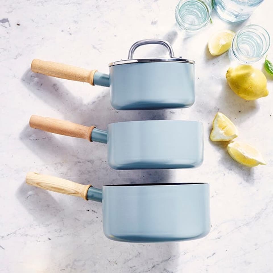 image 1 of GreenPan Mayflower 3 Piece Saucepan Set With Lids