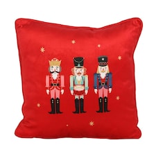 Something Different Square Nutcracker Cushion - Red - One Size