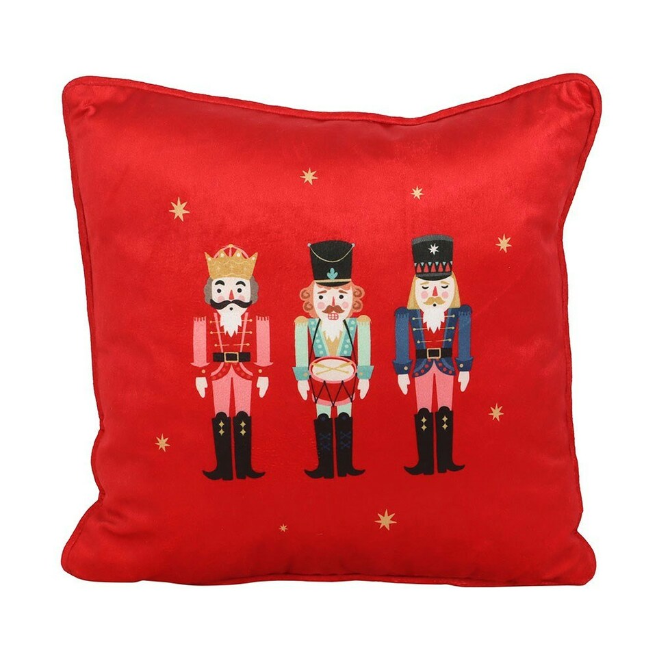 Something Different Square Nutcracker Cushion - Red - One Size