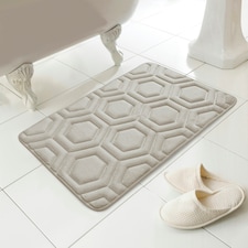 Geo Design Memory Foam Natural Bath Mat 43x61cm Cream