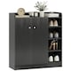 image 1 of HOMCOM Shoe Storage Cabinet Footwear Rack Stand w/Adjustable Shelves Black | Black | 83L x 30W x 90H cm | 1
