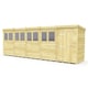 image 1 of 20 x 5 Feet Pent Shed - Single Door With Windows - Wood - L147 x W589 x H201 cm | Brown