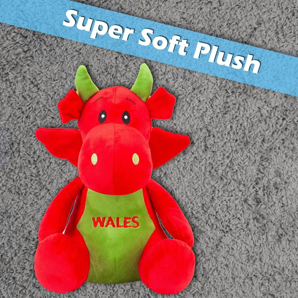 image 1 of Red Dragon Soft Toy Cute Plushie Huggable Cuddly Stuffed Toy Gift 27cm Red
