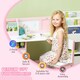image 5 of HOMCOM 2 PCs Childrens Table and Chair Set w/ Whiteboard Storage - Pink 