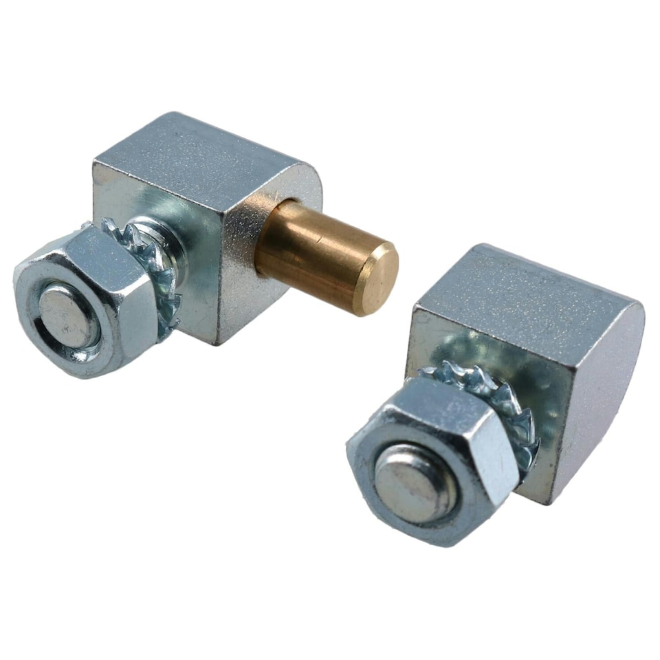 image 1 of 2pk Lift Off Knuckle Hinge M8 Studs Brass Pin 16x30mm Heavy Duty Industrial Silver