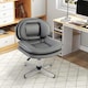 image 3 of COSTWAY Home Office Chair Swivel Desk Chair Height Adjustable Task Vanity Chair-Grey