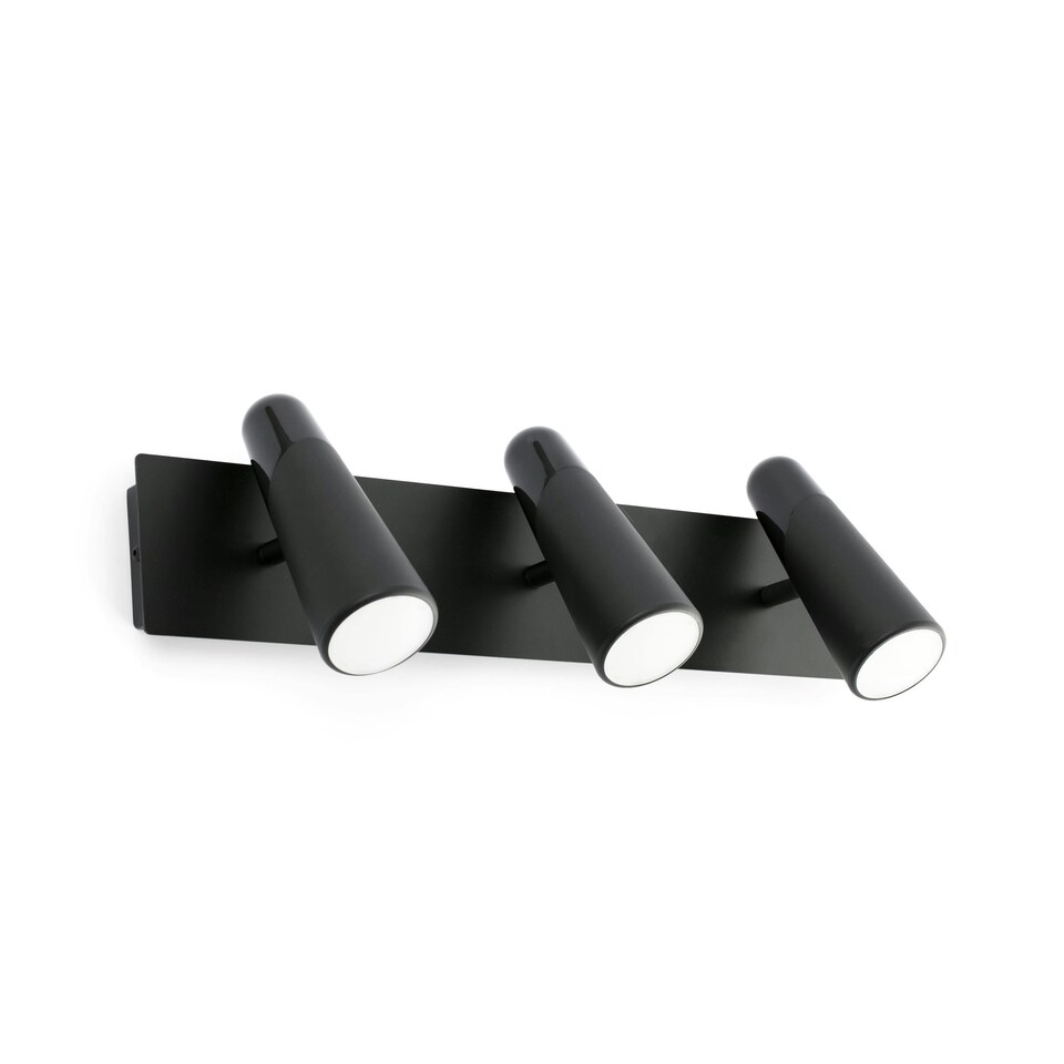 image 1 of Lao LED 3 Light Indoor Adjustable Wall Spotlight Black