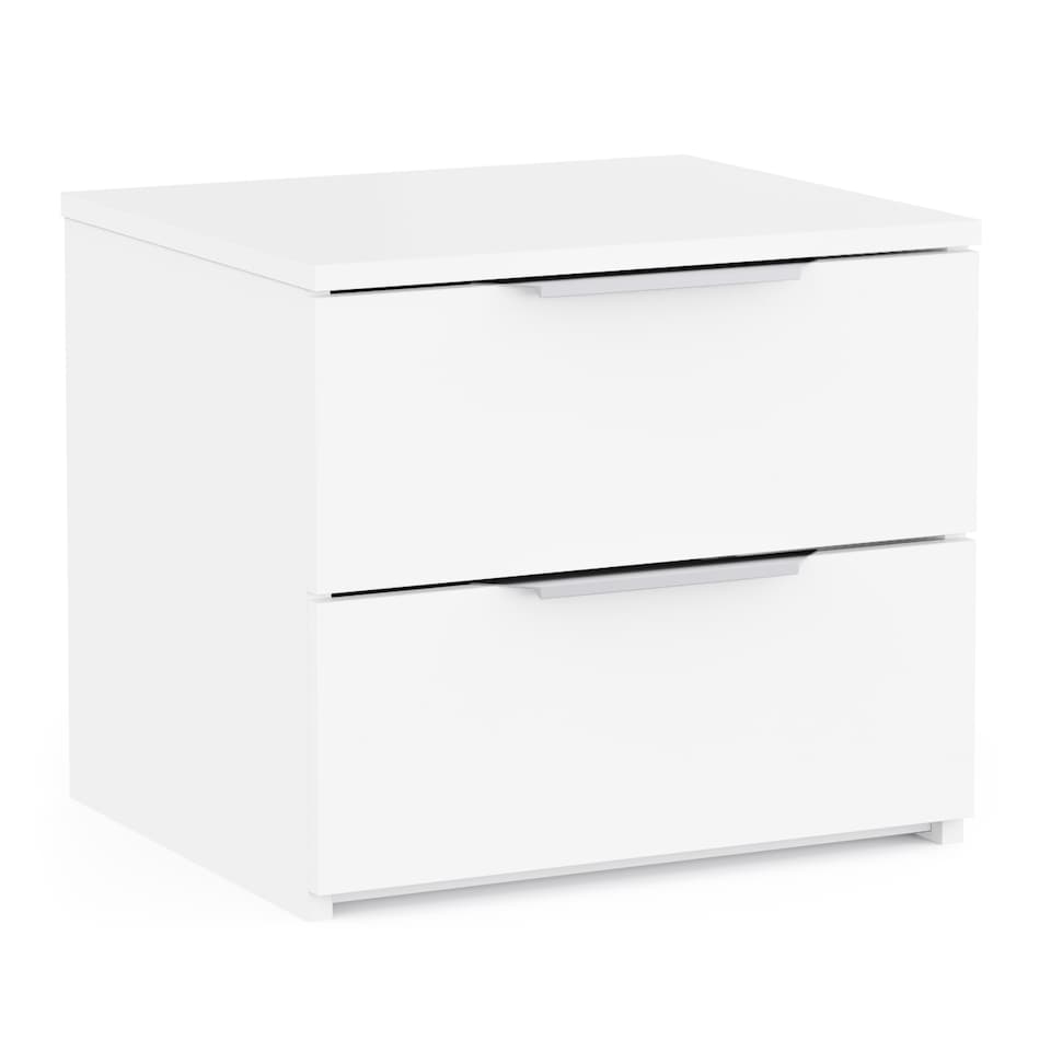image 1 of FURNICOMP Chicago 2 Drawer Bedside Table - Matt White