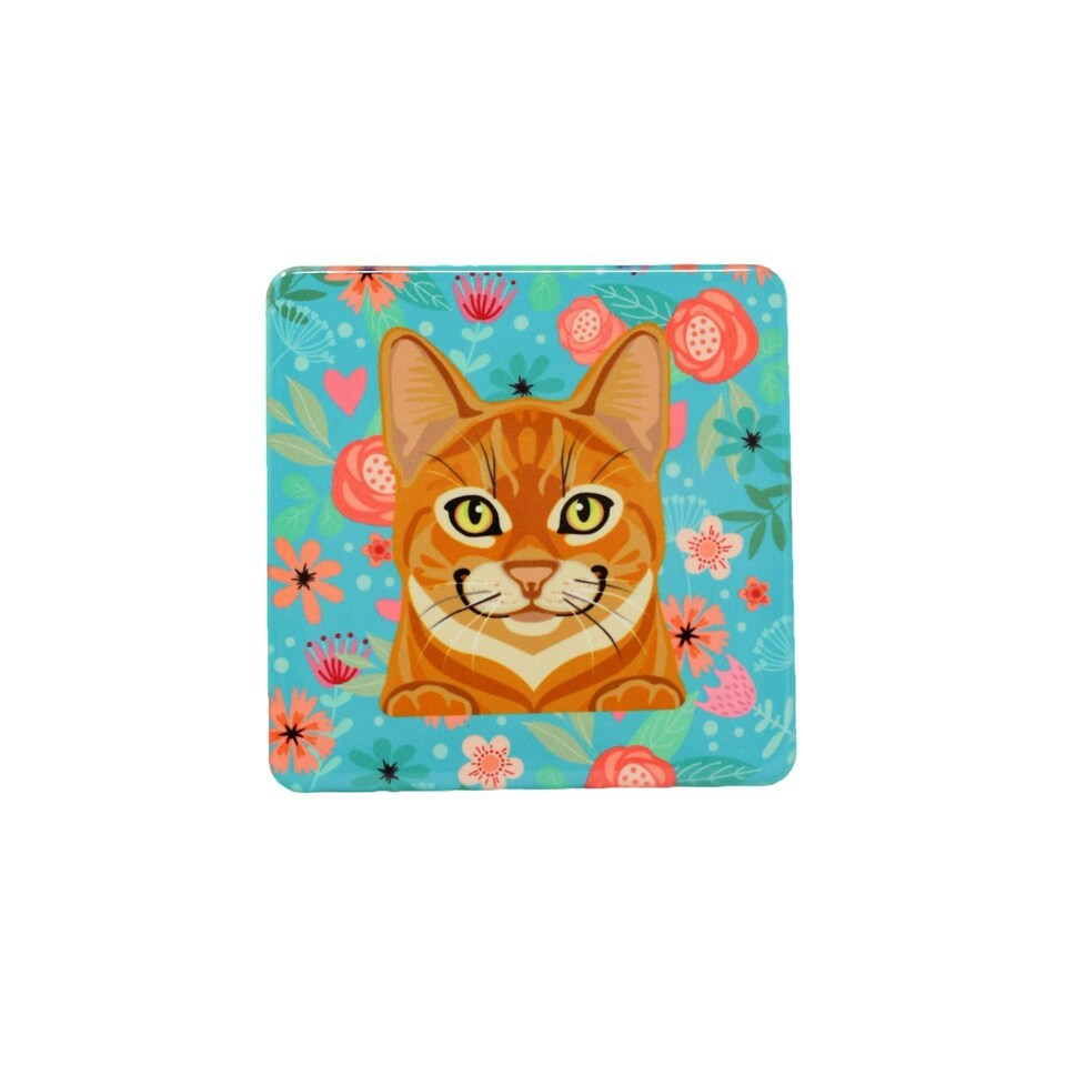 Mulberry Designs Pet Coaster Cat Flowers Ginger