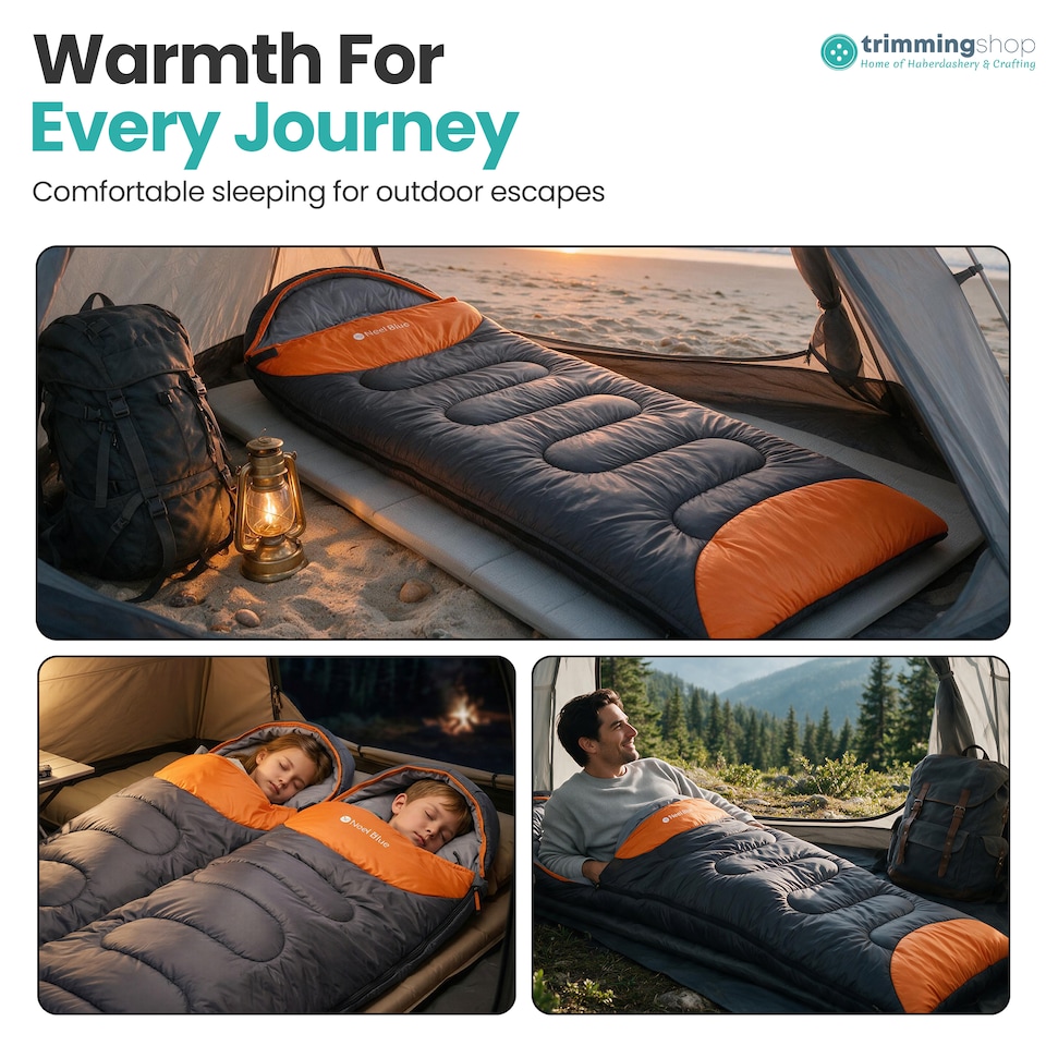 image 1 of 300GSM Sleeping Bag for Adults, Waterproof Camping Gear - 4 Season
