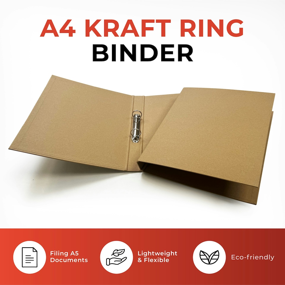 image 1 of A4 Kraft Paperboard Ring Binder 2-O Ring