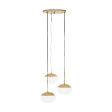 Interiors by Premier Revive Gold Finish 3 Bulb Pendant Light
