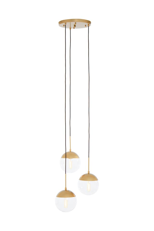 image 1 of Interiors by Premier Revive Gold Finish 3 Bulb Pendant Light