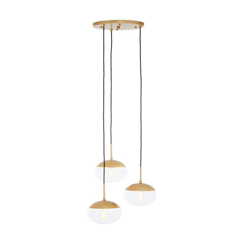 image 1 of Interiors by Premier Revive Gold Finish 3 Bulb Pendant Light