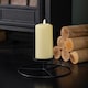 image 4 of 25cm Black Round Metal Pillar Candle Ring Holder
