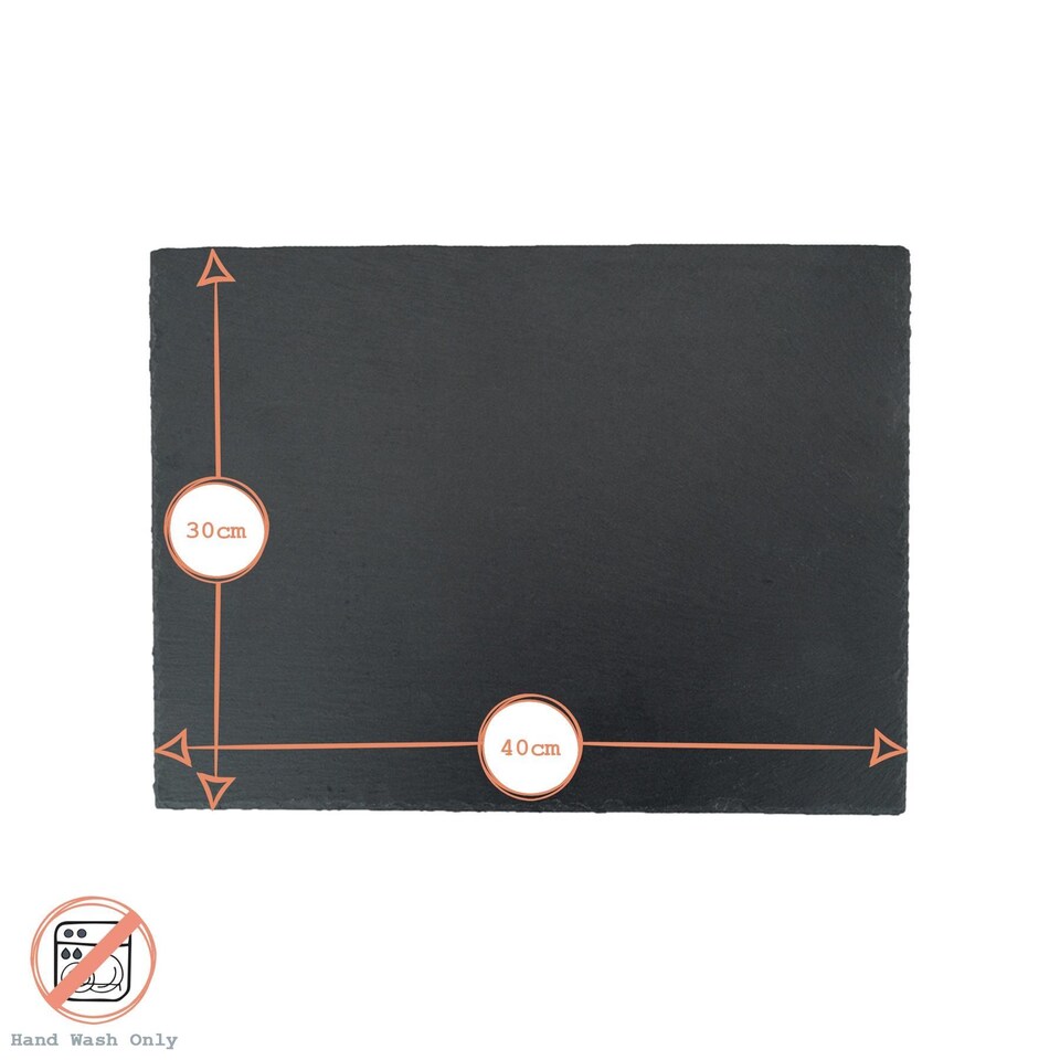 image 1 of Argon Tableware Rectangle Slate Serving Platter - 40 x 30cm | Grey | Grey