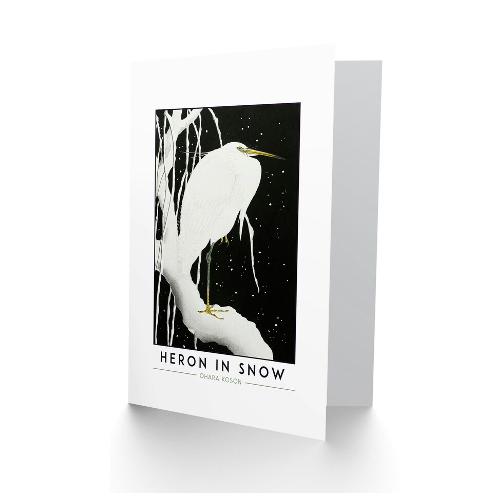 image 1 of Ohara Koson Art Card Heron In Snow