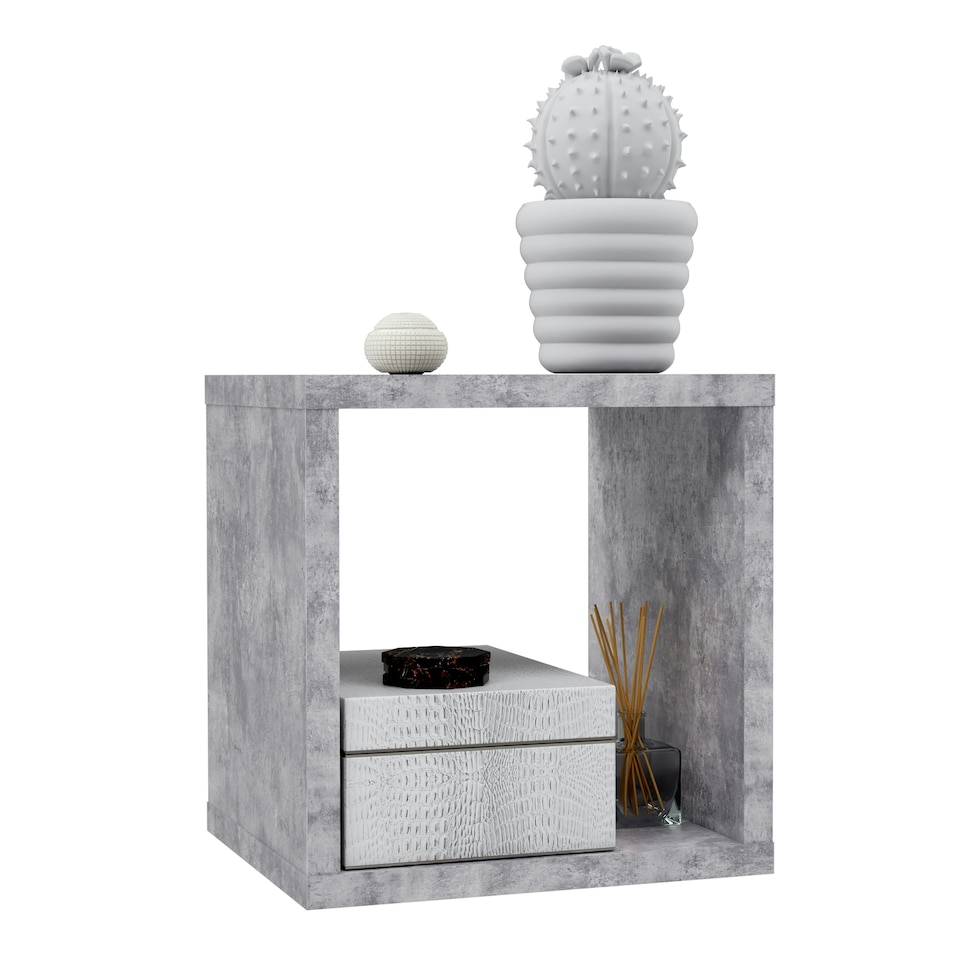image 1 of Mauro Singular Storage Unit in Concrete Grey
