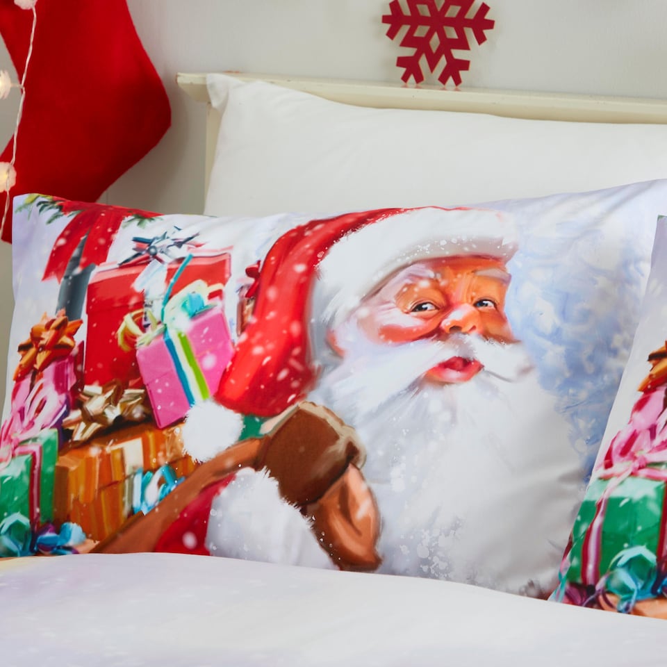 image 1 of Fusion Santa & Snowy Duvet Cover Set Multi