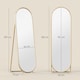 image 5 of HOMCOM 40  160cm Full Length Mirror, Floor Standing or Leaning Against Wall Tall Mirror with Support Frame, Oval Full Body Mirror for Bedroom, Living Room, Gold Tone