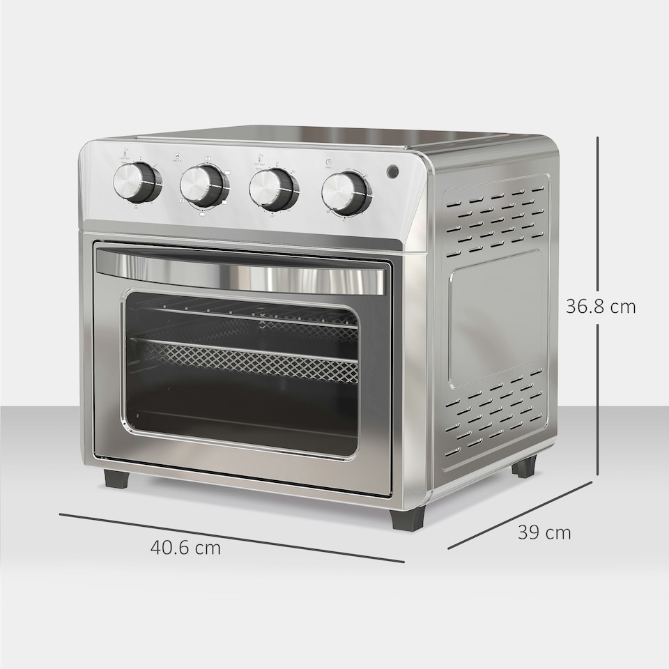 image 1 of HOMCOM 24L Air Fryer Oven, Small Electric Oven, Grill, Roast, Bake, 1600W