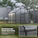 image 6 of Outsunny Polycarbonate Walk-in Garden Greenhouse w/ Sliding Door Grey | Grey | Grey, Clear | 1