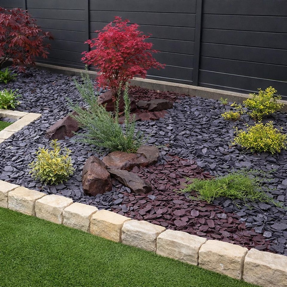 image 1 of Decorative Gravel 30/50mm Blue Slate 20KG Bag Garden Landscaping Stones
