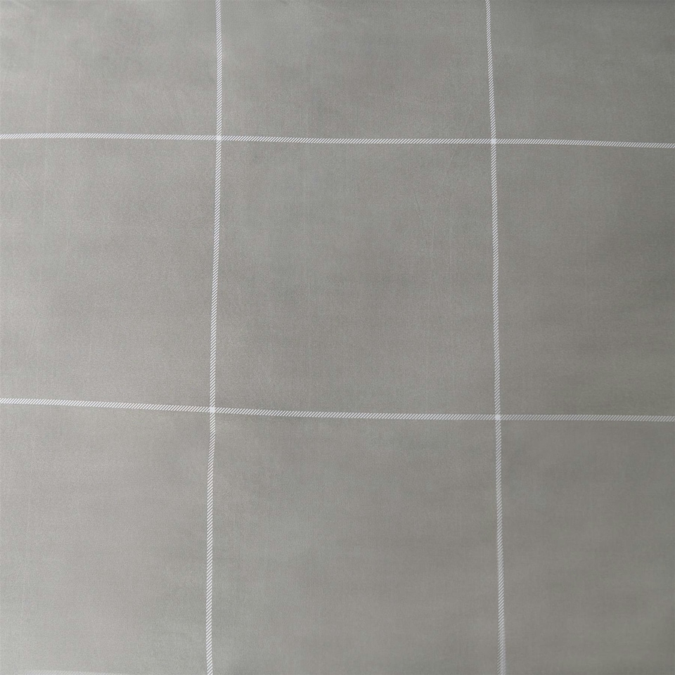 image 1 of OHS Grid Check Reversible Print Soft Duvet Cover Bedding Set, King - Grey/White Multi | Grey and White | King