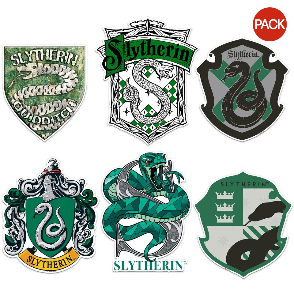 Harry Potter And The Deathly Hallows Deluxe Slytherin Stickers (Pack of 50) - Multicoloured - One Size