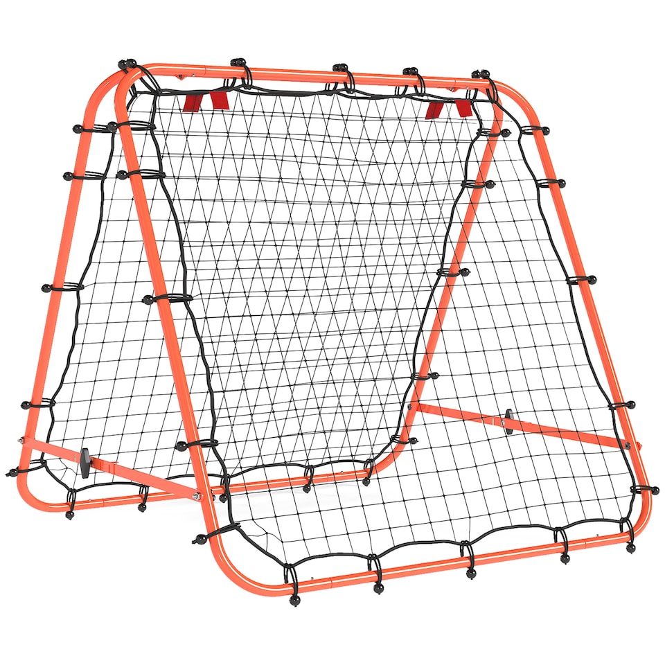 image 1 of HOMCOM Double-Sided Football Rebounder Net, Football Rebound Net Target Goal with Five Adjustable Angles, Orange | Orange