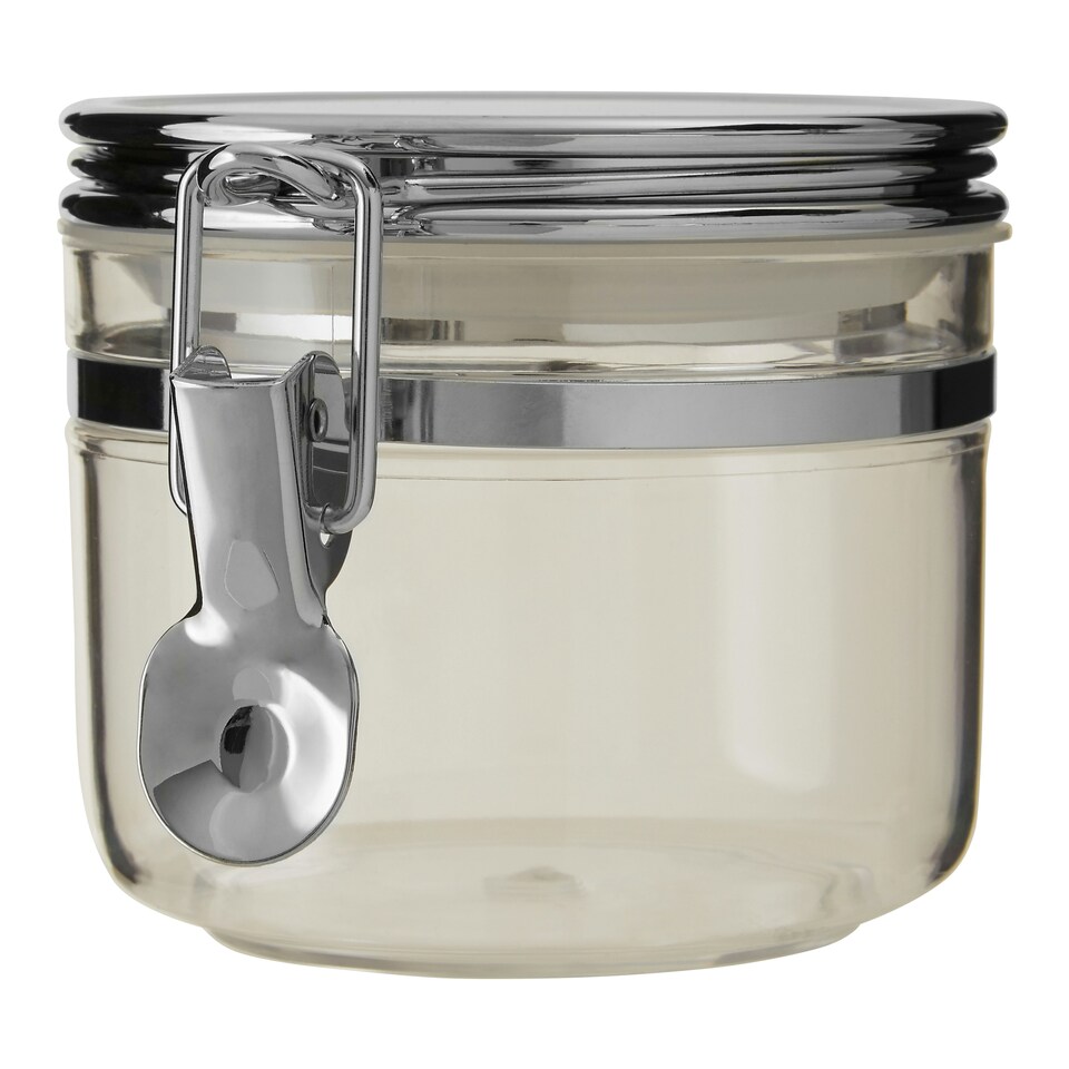 image 1 of Interiors By Premier Elegant Retro Design Jar With Silver Lid 450 ml, Durable Glass Jar With Lid, Sleek Airtight Storage Jar