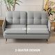 image 6 of HOMCOM Modern Two Seater Sofa, Button Tufted Loveseat with Cushions and Steel Legs for Living Room, Guest Room, Grey