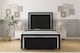 image 1 of Sloomy Boston Chrome Black Plush Bed Frame With Mattress With 50" Upholstered Headboard 4' Small Double