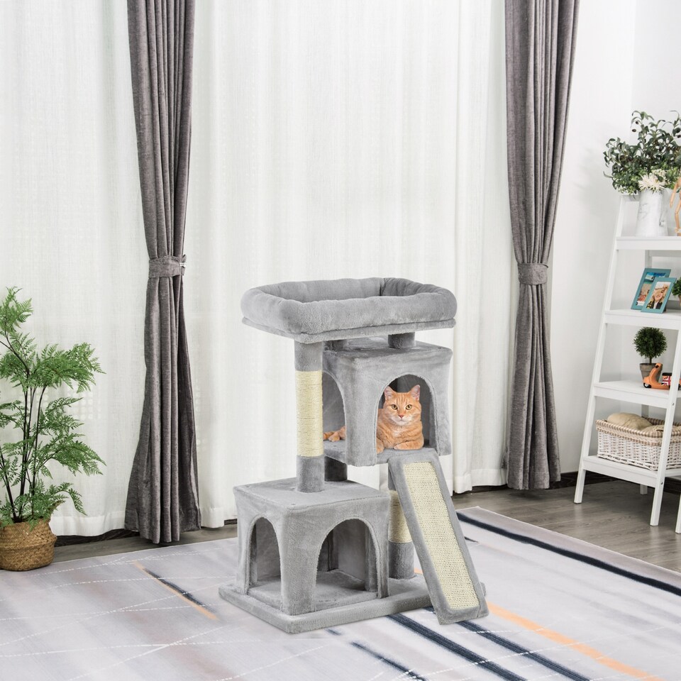 image 1 of PawHut Cat Tree 81cm Indoor Cat Scratching Post Kitten Tower