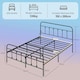 image 7 of HOMCOM King Bed Frame with LED Lights and Charging Station, Black