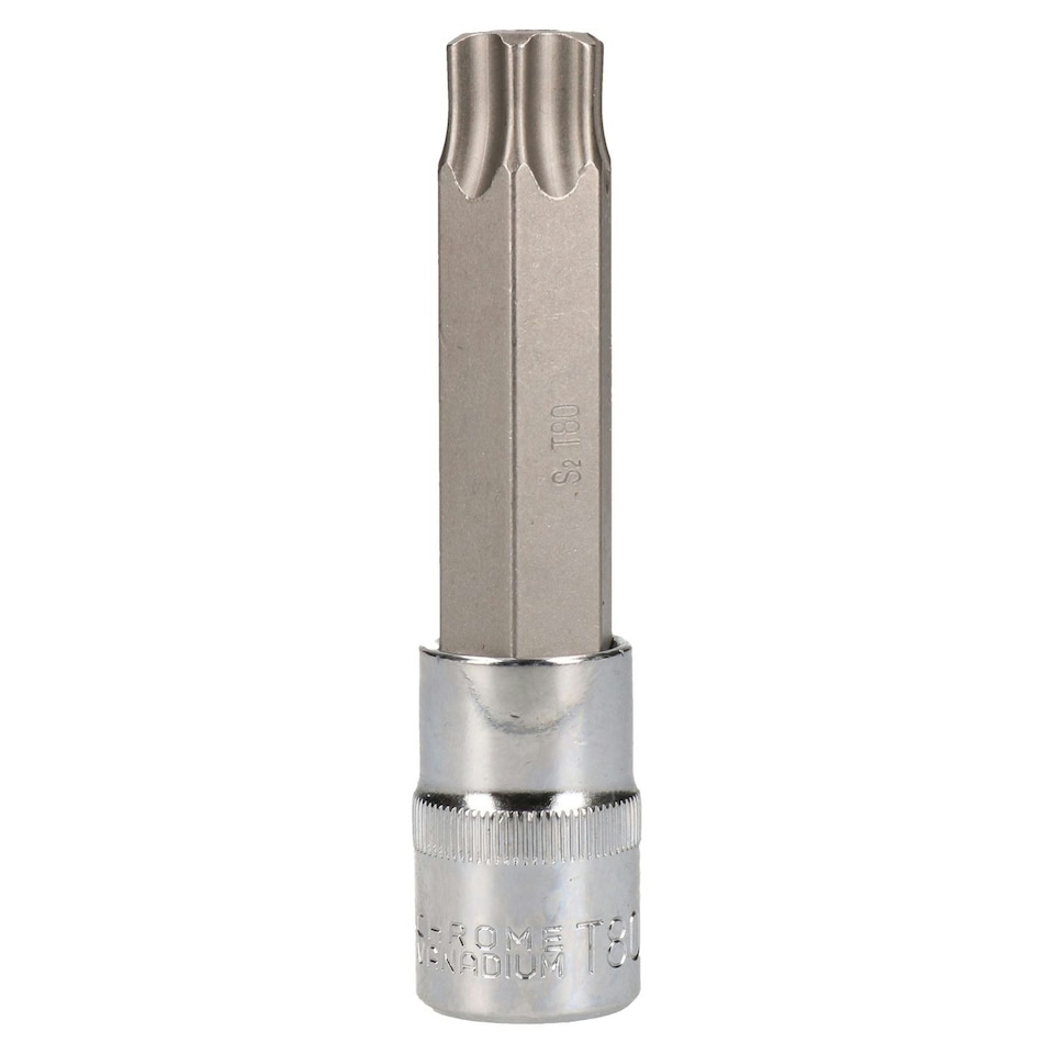 image 1 of T80 x 100mm 1/2" Drive Torx Star Socket Male Long Reach T-Star AU637