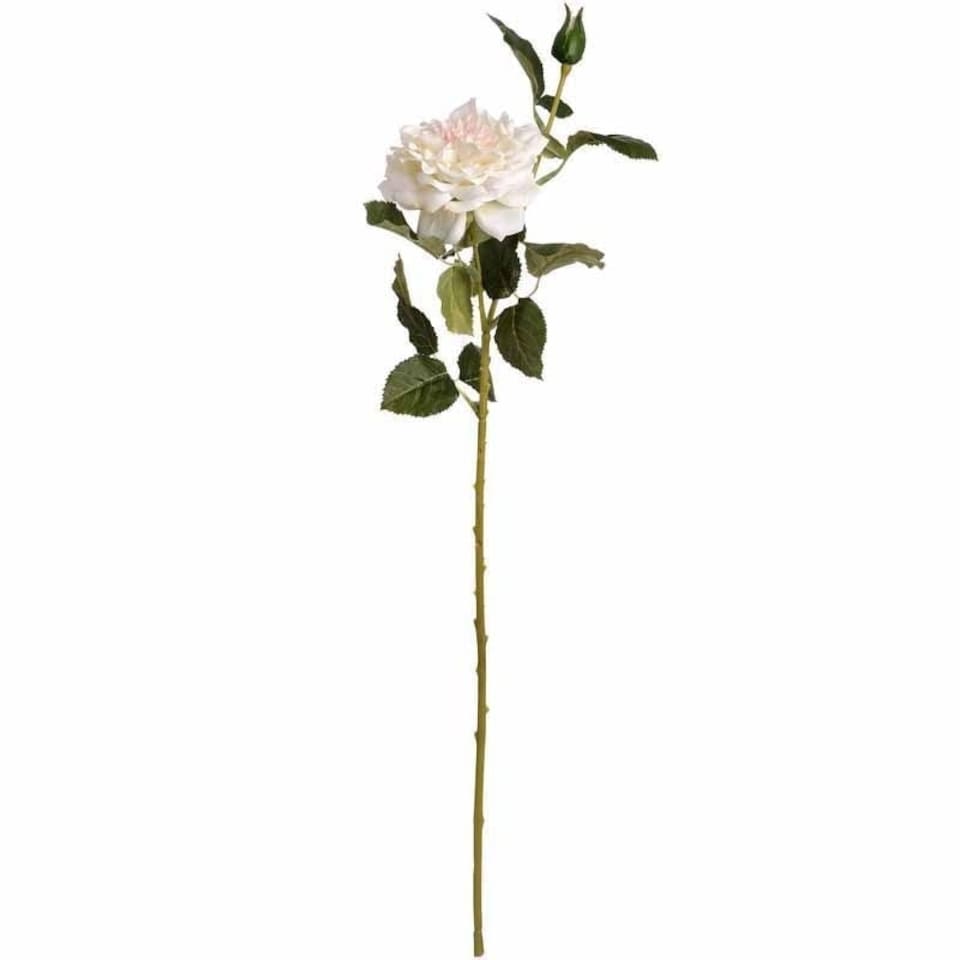 image 1 of Garden Rose Spray Artificial Flower - Fabric/Plastic - L10 x W16 x H68 cm - White