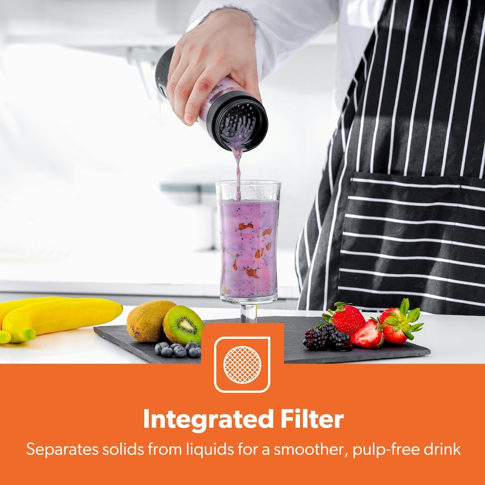 image 1 of GEEPAS Portable Blender, Smoothie Maker - 330ML, Black Black