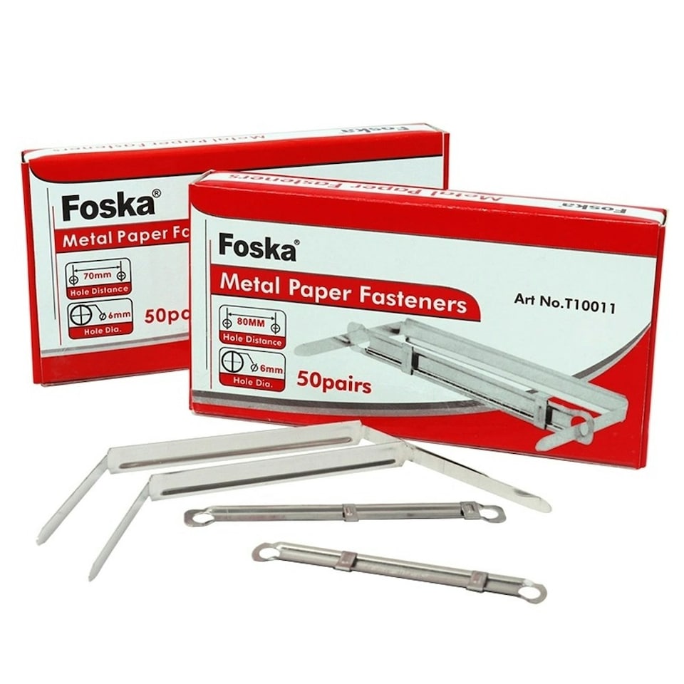 image 1 of Pack of 50 Metal Paper Fasteners - Binding