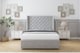 image 2 of Sloomy Dior Silver Plush Divan Bed Base No Drawers With 54 Inch Wingback Headboard | Silver | Silver | Small Single | 1