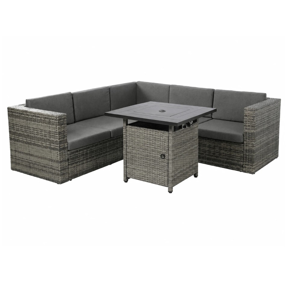 image 1 of Ascot Fire Pit Garden Set – Grey