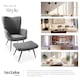 image 8 of Armchair Hygge - padded, armrests and ergonomic backrest, 150 kg load capacity | Grey | Wide cord anthracite/black | One Size | 1