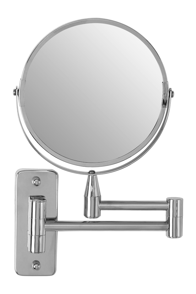 image 1 of Orsina Wall Mounted Extending Mirror, Durable 29x17cm Chrome Bathroom Mirror, Swivel Design