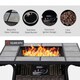 image 3 of Outsunny Rattan Fire Pit Square Patio Heater with Fire Control Panel