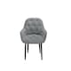 image 2 of Set Of 2 Anika Modern Velvet Dining Chair Padded Seat Metal Legs (Grey)