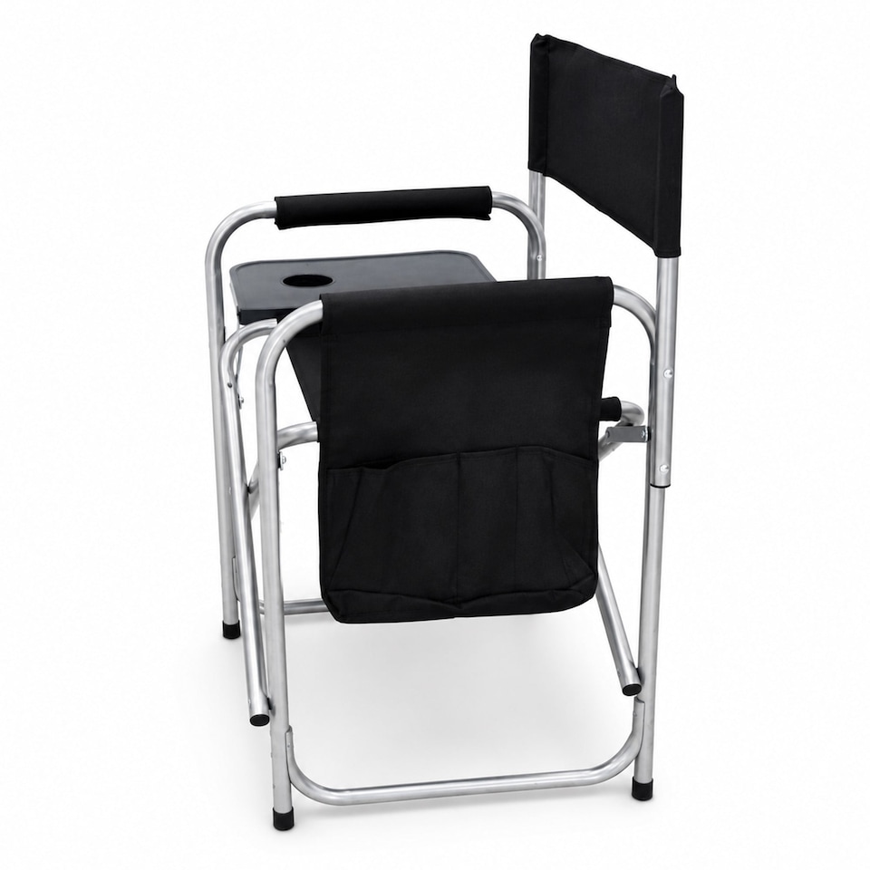 image 1 of Folding Lightweight Outdoor Portable Directors Camping Chair | Black