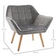 image 3 of HOMCOM Luxe Velvet-Feel Accent Chair w/ Wide Arms Slanted Back Grey